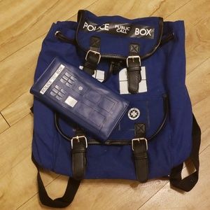 Dr who backpack and wallet